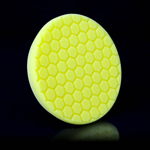7.5" Euro Yellow Cutting Hex Faced Foam Grip Pad™ with Center Ring Backing
