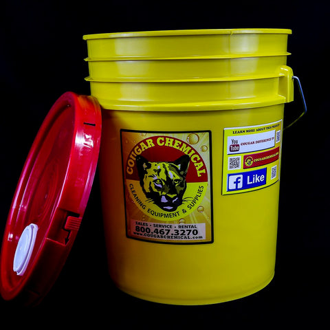 Plastic Yellow 5 Gallon Pail With Top